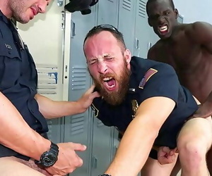 Two horny cops fucked by a..